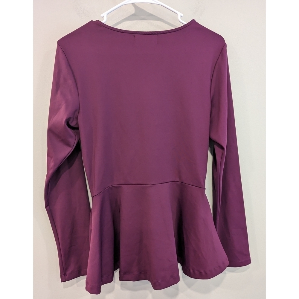 Betabrand Billion Dollar Peplum Top in Plum Size Medium - Picture 4 of 8